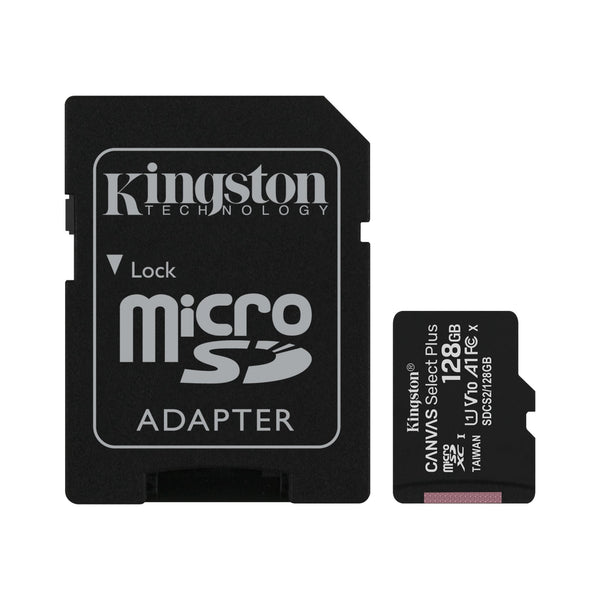 kingston canvas select plus microsd memory card 128gb