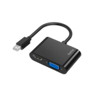 hama video adapter 2in1 mini-dp plug to vga & hdmi socket 4k