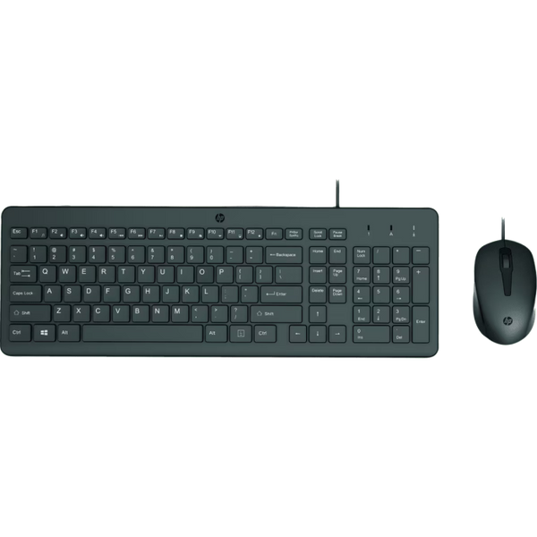hp 150 wired mouse and keyboard combo set english - black
