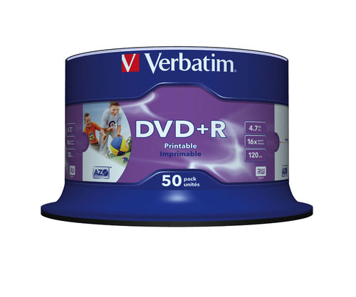 verbatim dvd+r sl printable spin 50pk