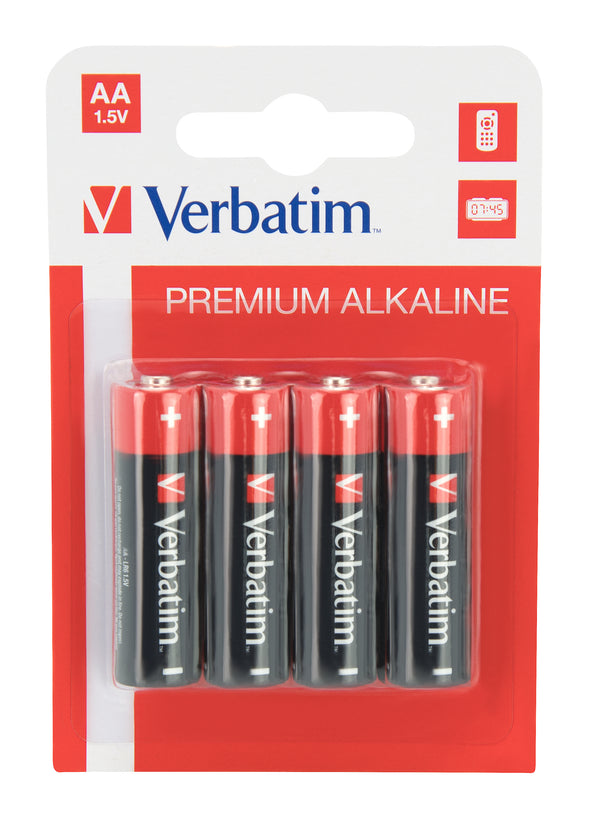 verbatim  aa alkaline batteries 4pk