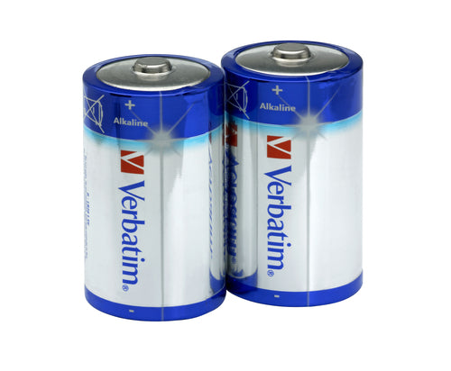 verbatim d alkaline batteries 2pk