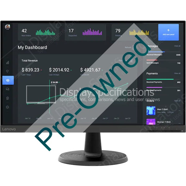 cpo lenovo c24-40 23.8in fhd monitor (va panel, 60hz, 4ms, hdmi, vg…