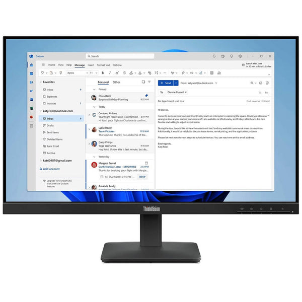 lenovo thinkvision s24-4e 23.8inch tilt stand windows 11 3 year cci…