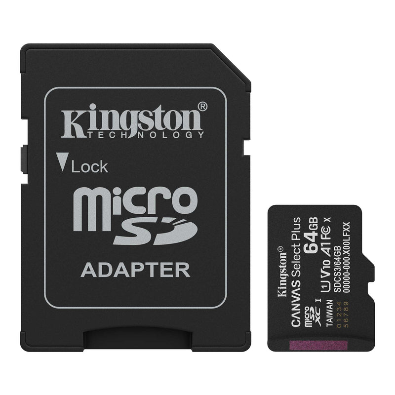 kingston canvas select plus microsd memory card 64gb