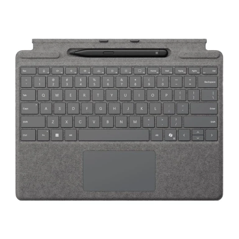 microsoft surface pro type cover with slim pen 2 platinum