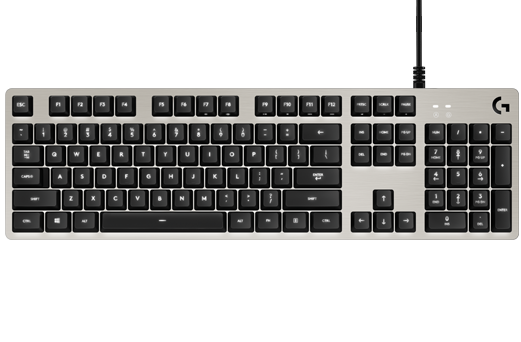logitech g413 mechanical gaming keyboard with usb passthrough - sil…
