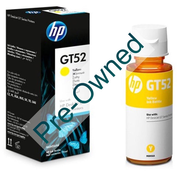 hp gt52 yellow original ink bottle cpo - box opened/box damaged