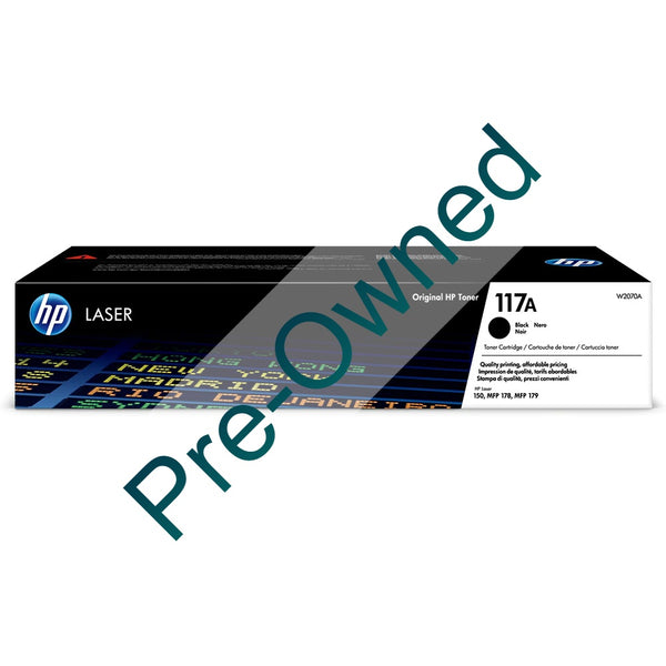 hp #117a black original laser toner cartridge - box opened/box dama…