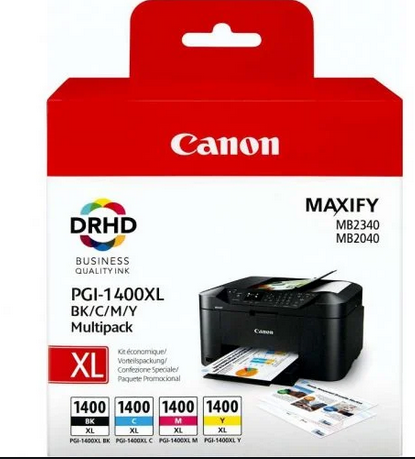 canon ink multipack pgi-1400xl-bk/c/m/y